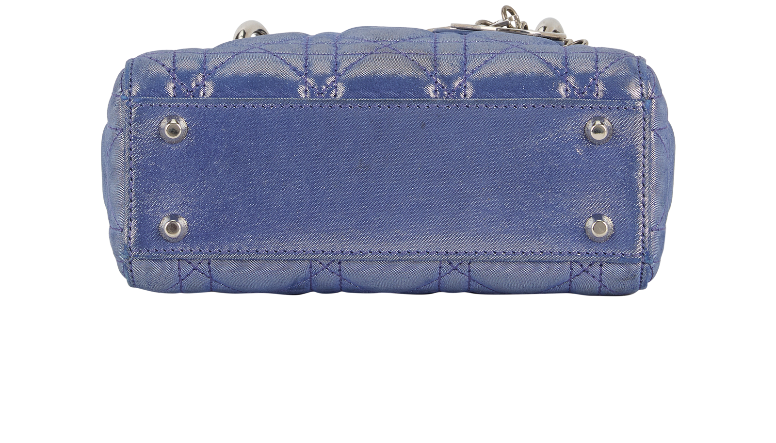 Lady Dior Mini, &pound;2,100, Handbags, Blue, Lambskin Leather/Silk, Top view